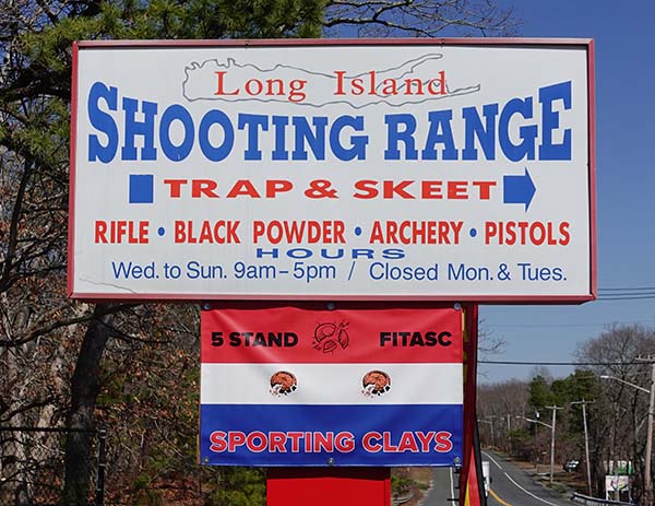 The Long Island Shooting Range At Brookhaven Road Sign