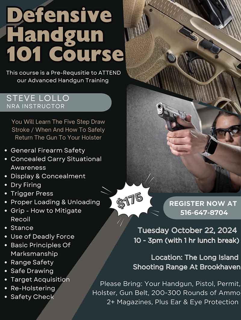 Defensive Handgun 101 Beginner Level Course Oct 22 2024