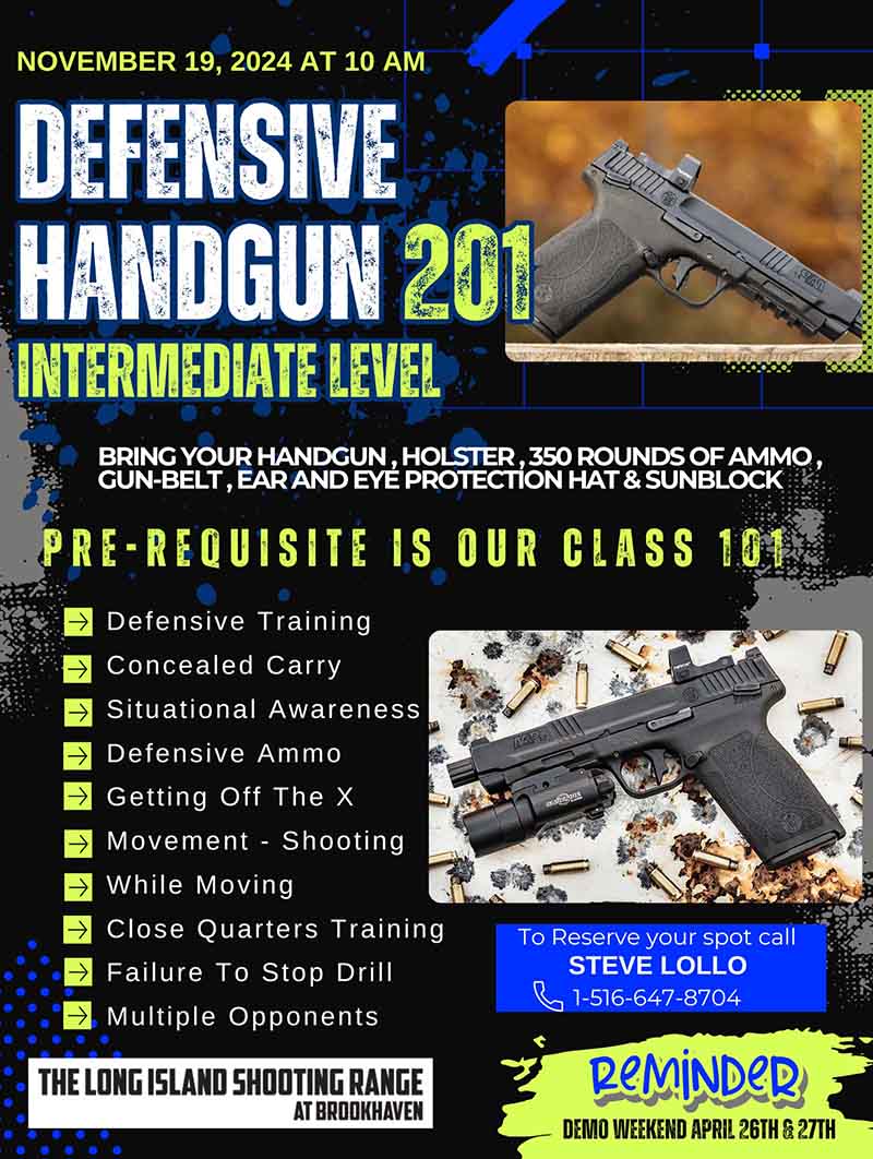 Defensive Handgun 201 Intermediate Level Course Nov 19, 2024