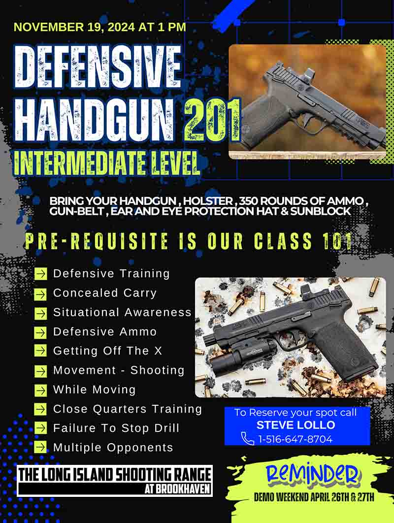 Defensive Handgun 201 Intermediate Level Course